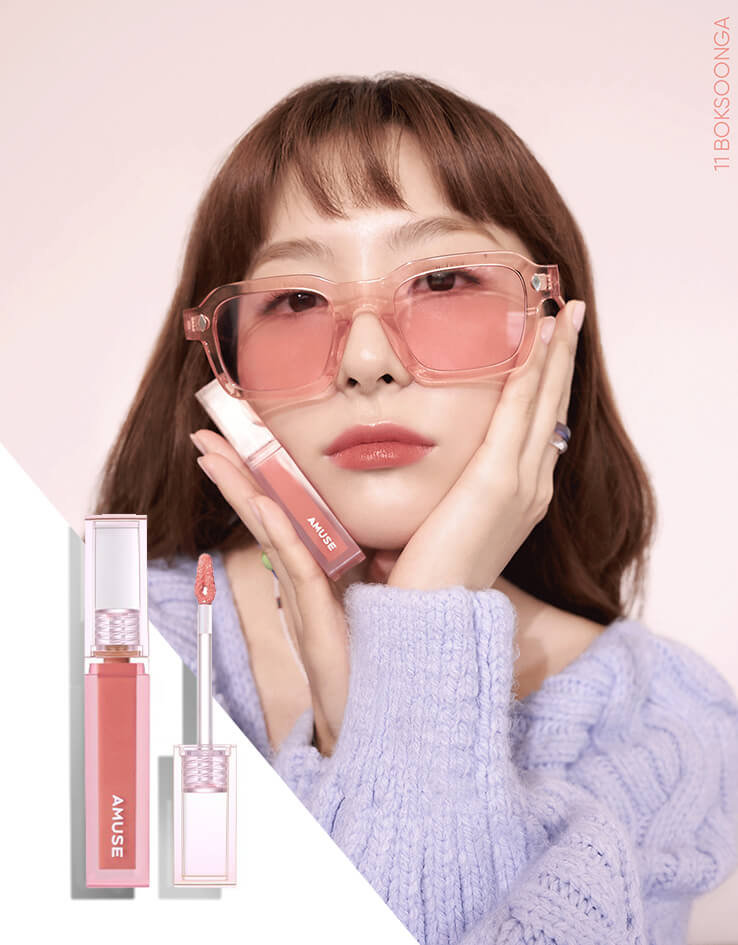 韓國 AMUSE Dew Tint 長效水光純素唇釉 12色 - 11 BOKSOONGA ＼Seulgi’s Pick & Best Color!／