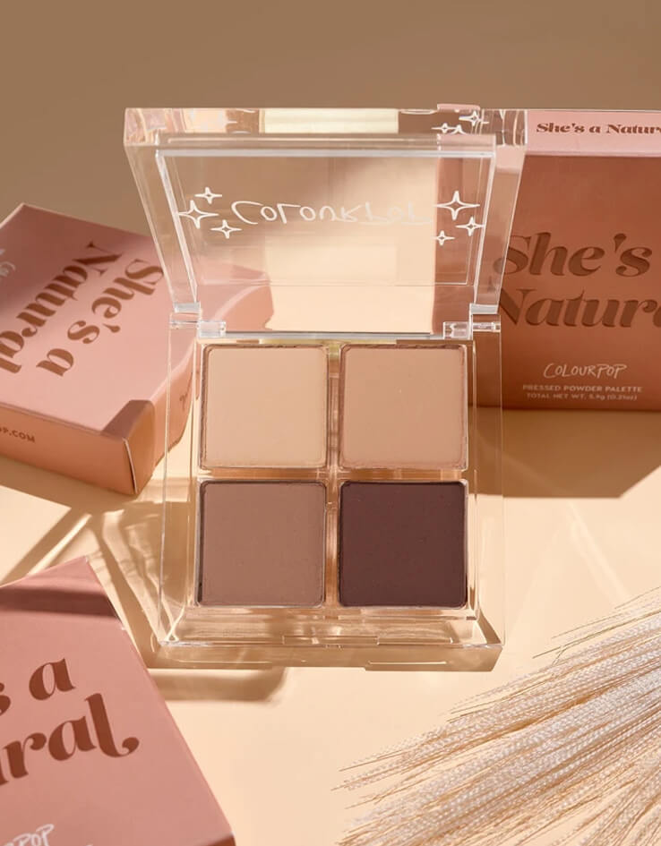 ColourPop She's a Natural 4色暖調全啞光裸色眼影盤