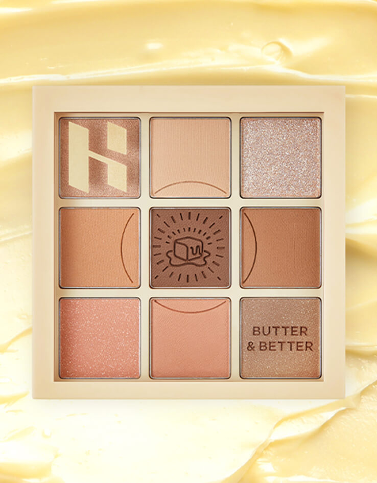 韓系彩妝 Holika Holika [BUTTER & BETTER] My Fave Mood Eyes Palette 黃油系列 9色奶油盤 #04 Ang Butter