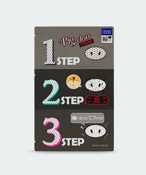韓國 Holika Holika Pig Nose Clear Black Head 3-Step Kit #Strong 豬鼻子深層去黑頭3部曲鼻頭貼 #黑色強效版