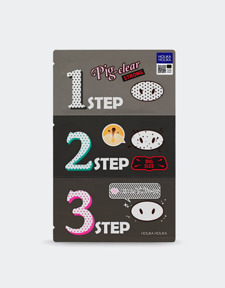 韓國 Holika Holika Pig Nose Clear Black Head 3-Step Kit #Strong 豬鼻子深層去黑頭3部曲鼻頭貼 #黑色強效版