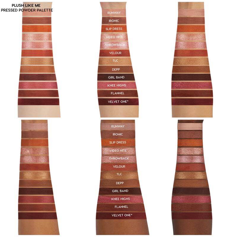 ColourPop Plush Like Me 12色眼影盤 Color Swatch