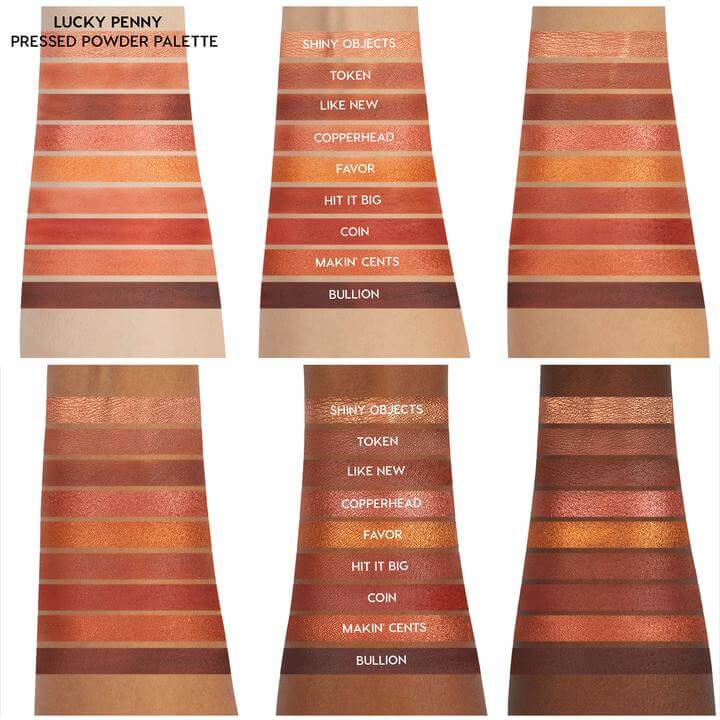 ColourPop Lucky Penny 9色銅棕眼影盤 Color Swatch