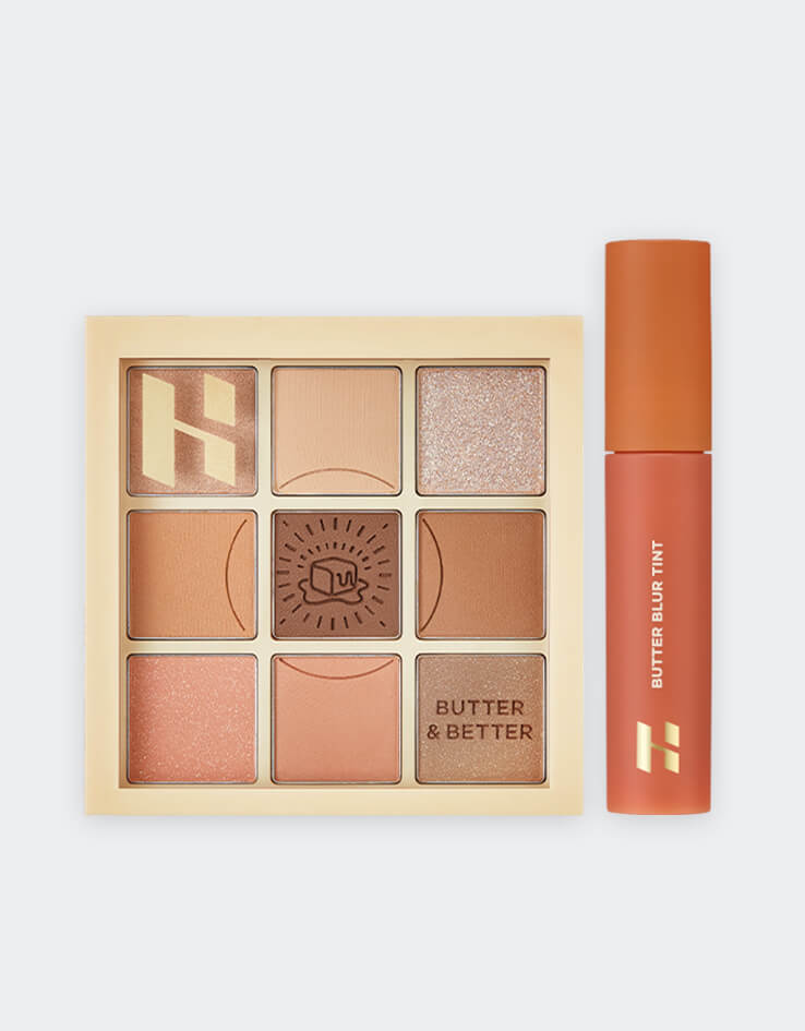 HOLIKA HOLIKA ✨節日套裝優惠46%OFF✨牛油系列 Ang Butter 牛油麵包9色眼影盤 + 自選唇泥
