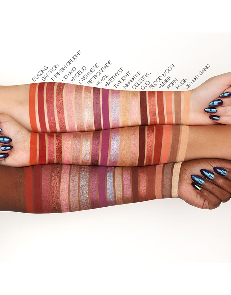 Huda Beaty Desert Dusk Eyeshadow Palette 沙漠黃昏18色眼影盤 Color Swatch