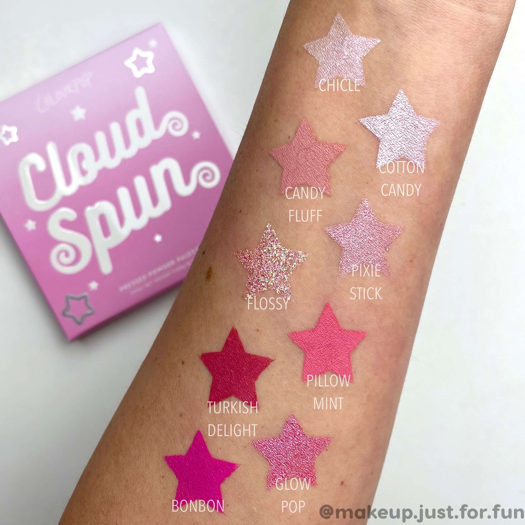 ColourPop Cloud Spun 9色眼影盤 Color Swatch