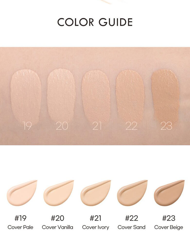 JAVIN DE SEOUL Wink Foundation Pact SPF50+ PA+++ 眨眼氣墊粉底 - Color Guide