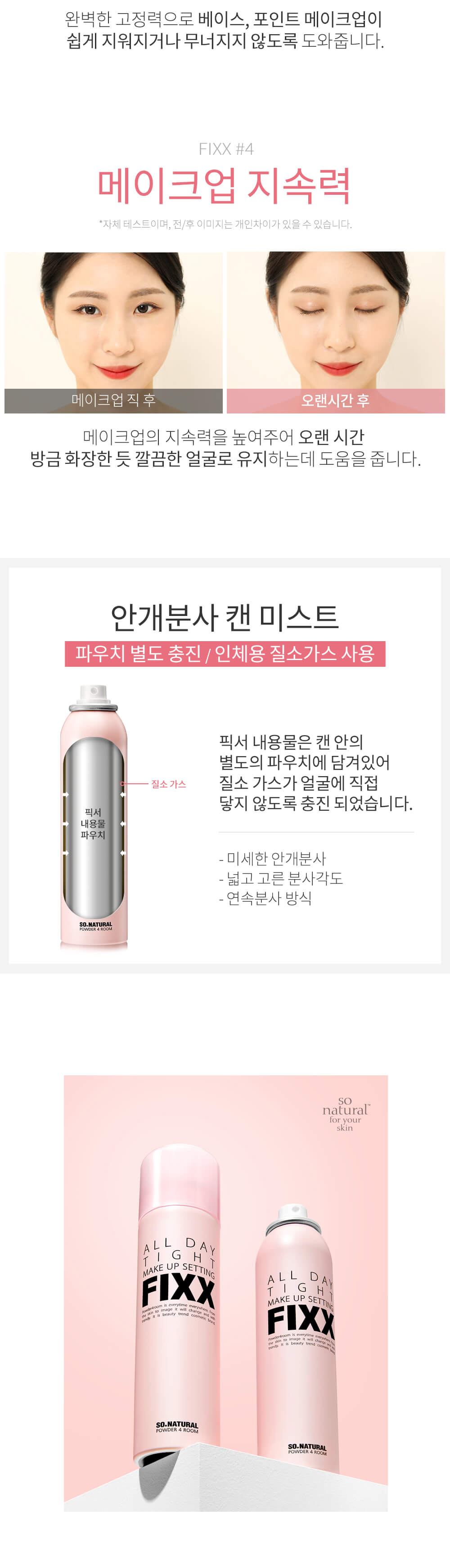 韓國銷量No.1 So Natural All Day Tight Make Up Setting Fixer FIXX 全天候超完美定妝噴霧 - 75ml