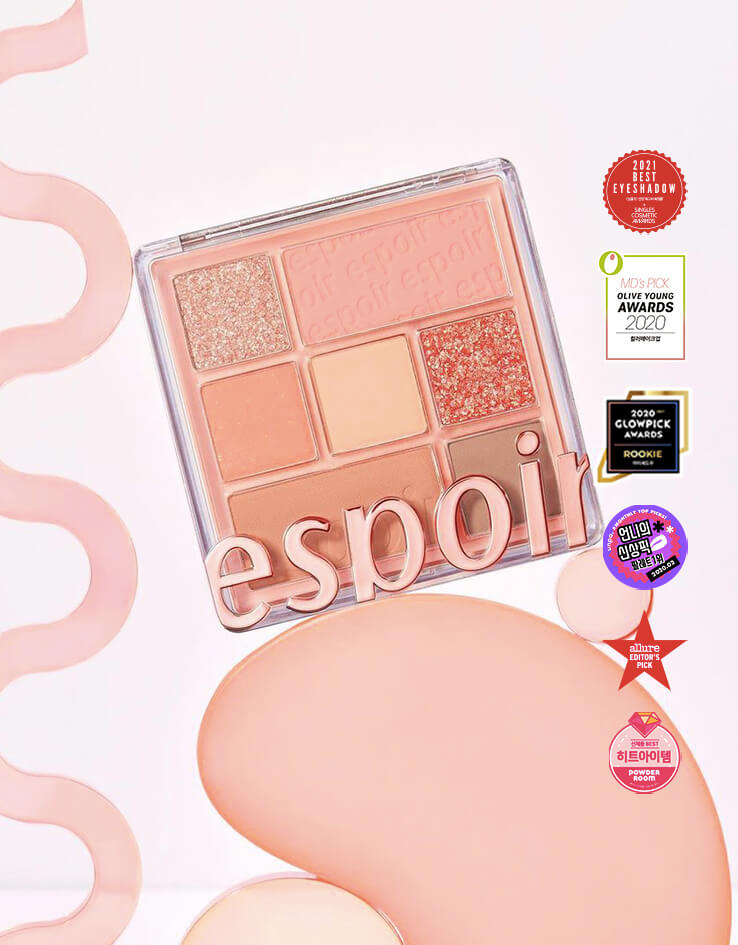 韓國Espoir Real Eye Palette #05 Apricot Me 7色眼影胭脂綜合盤 05奶油杏子橘粉盤 #日常清甜奶油盤