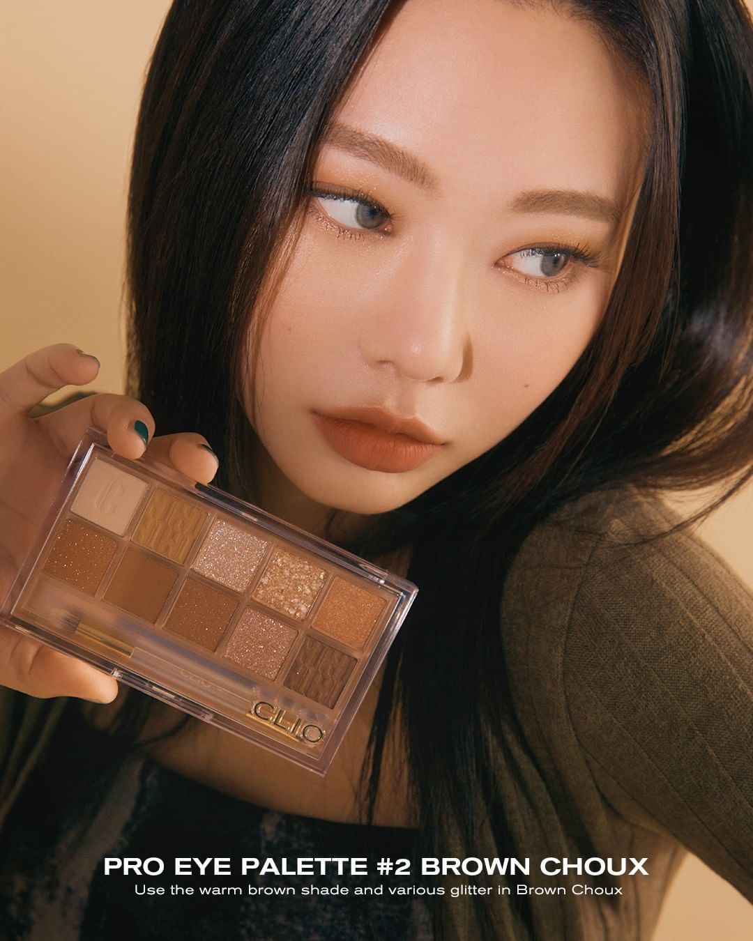 韓國 CLIO Pro Eye Palette #02 Brown Choux 10色眼影盤 02號咖啡色系 Look