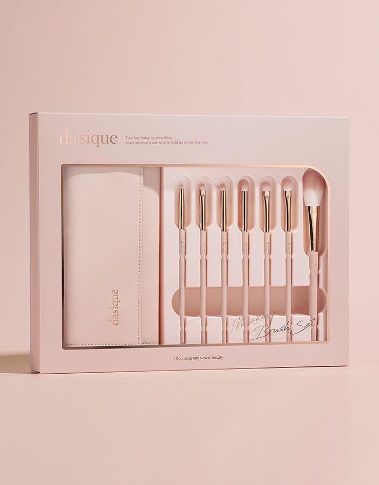 韓國 Dasique Make-up Brush Set 精緻金粉色化妝掃套裝連套7支掃套裝