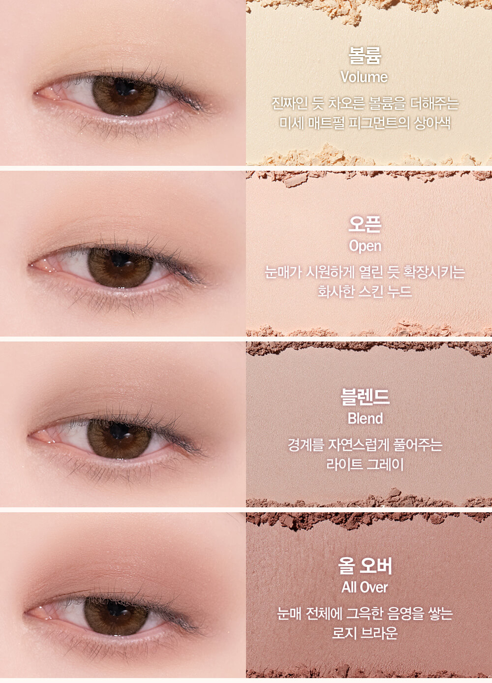 韓國 Espoir Real Eye Palette #09 Depth 7色眼影胭脂綜合盤 #全啞光淡奶咖啡盤
