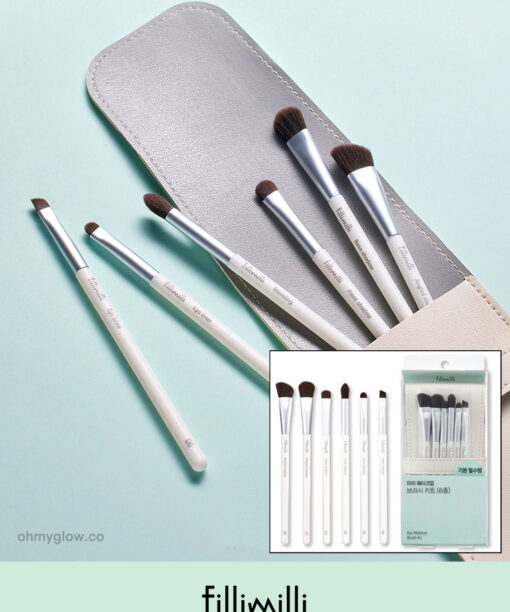 25年新升級！＼高CP皇牌/ Olive Young 銷量🏆 韓國 FilliMilli Eye Make Up Brush Set 眼妝掃6件連皮革收納套+鏡套裝