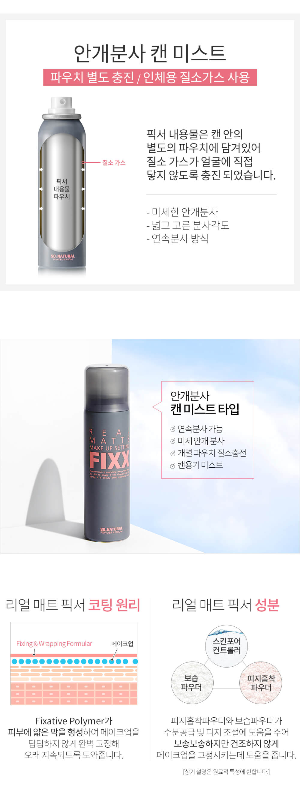 韓國 So Natural Real Matte Make Up Setting FIXX Spray 全天候超完美定妝噴霧 - 清爽強效控油霧面款 - 75ml