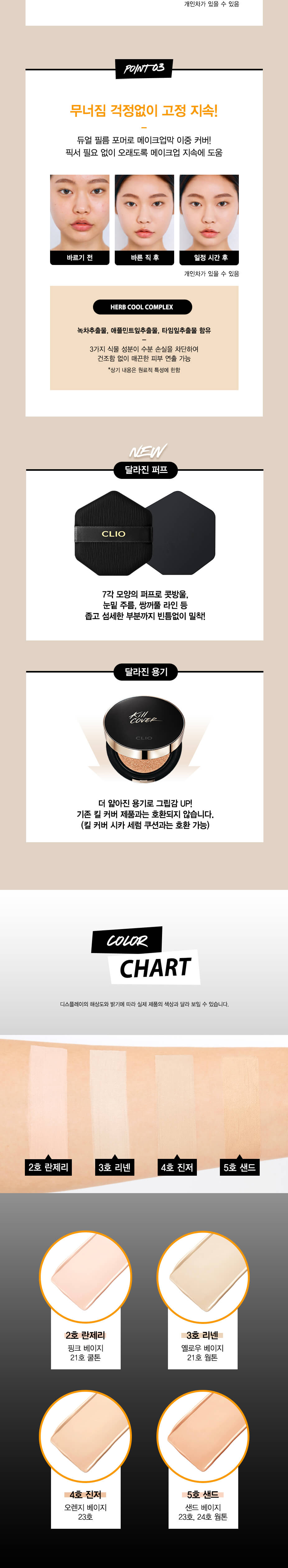 韓國 CLIO Kill Cover Fixer Cushion Set (+Refill) 皇牌魔力無瑕持久定妝氣墊粉底連補充裝