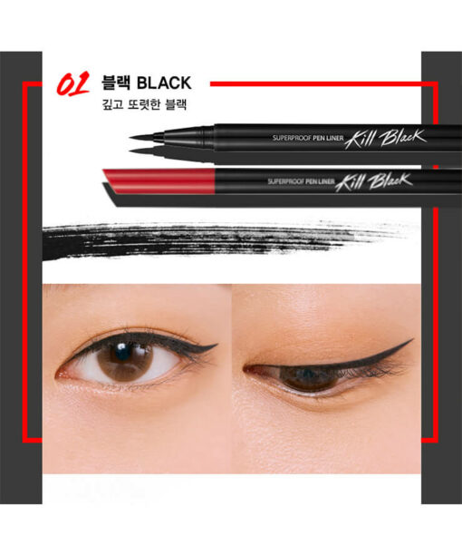 韓國 CLIO Superproof Pen Liner 超防水防油防汗眼線液筆 - Kill Black 01 Black