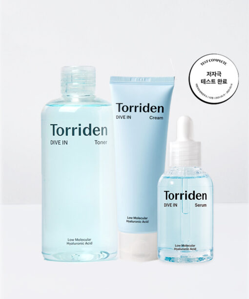 ＼超值限量皇牌套裝／韓國 Torriden Dive-In 低分子透明質酸精華 50ml + 爽膚水 300ml + 保濕面霜 80ml