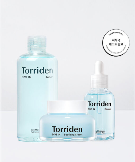 【年度🏆促銷組合】韓國No.1 保濕 Torriden Dive-In 低分子透明質酸精華 50ml + 爽膚水 300ml + 爆水啫喱舒緩面霜 100ml