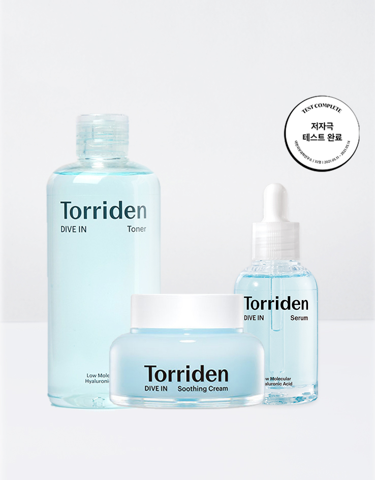 【年度🏆促銷組合】韓國No.1 保濕 Torriden Dive-In 低分子透明質酸精華 50ml + 爽膚水 300ml + 爆水啫喱舒緩面霜 100ml