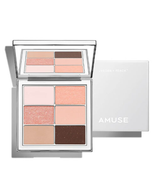 韓國 Amuse Eye Vegan Sheer Palette 6色純素杏桃調眼影盤 - 03 Sheer Peach