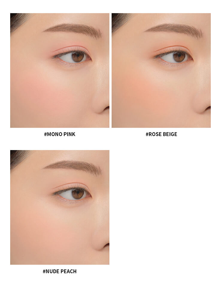 韓國 3CE Mood Recipe Face Blush 單色胭脂 #Nude Peach vs #Mono Pink vs #Rose Beige