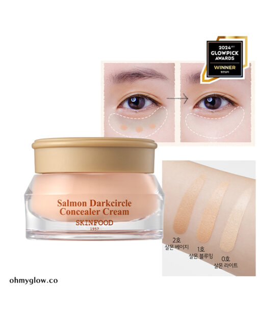 韓國得奬 24年新版 SkinFood Salmon Dark Circle Concealer Cream 三文魚子PDRN亮白眼部遮瑕膏 - 3色選擇