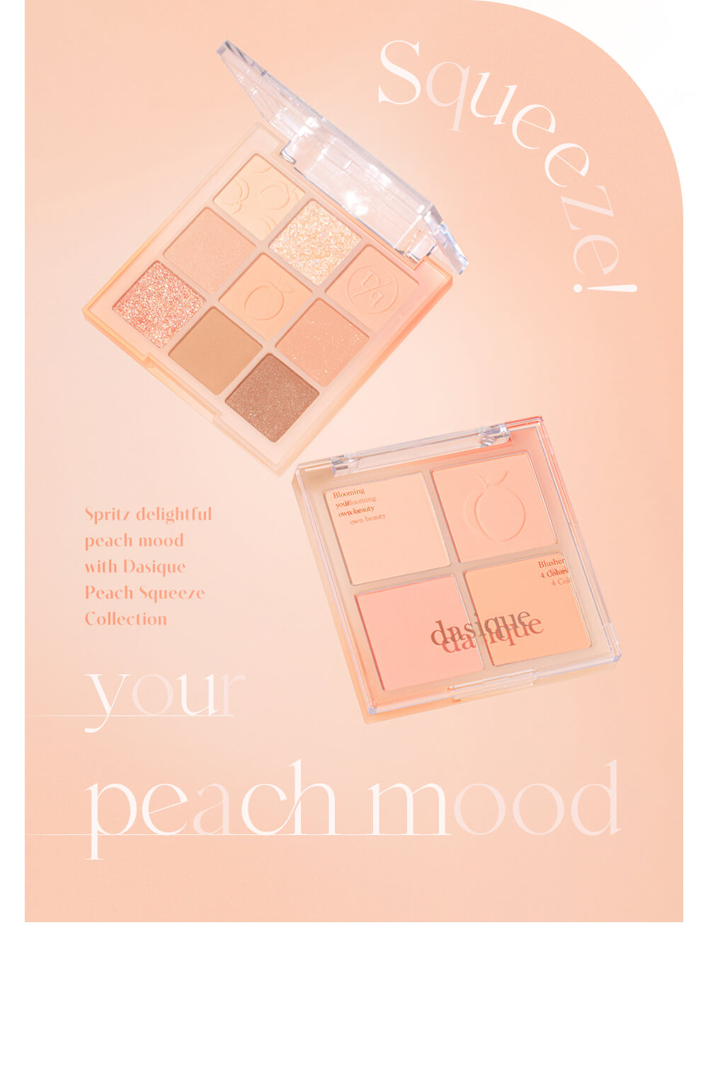 韓國 dasique Blending Mood Cheek #03 Peach Blending 4色全啞光胭脂盤