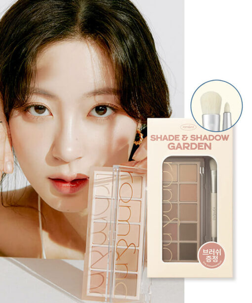 【限量套裝】韓國 Romand Better Than Palette Dual Brush Set 秘密花園10色眼影盤連雙頭眼影掃 - 05 Shade & Shadow Garden