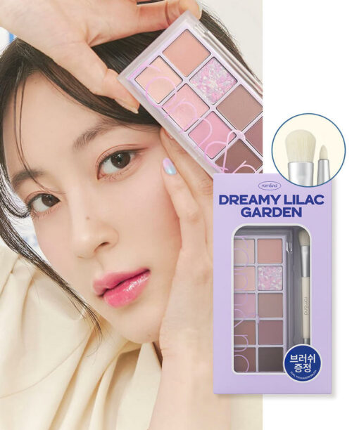 【限量套裝】韓國 Romand Better Than Palette Dual Brush Set 秘密花園10色眼影盤連雙頭眼影掃 - 09 Dreamy Lilac Garden