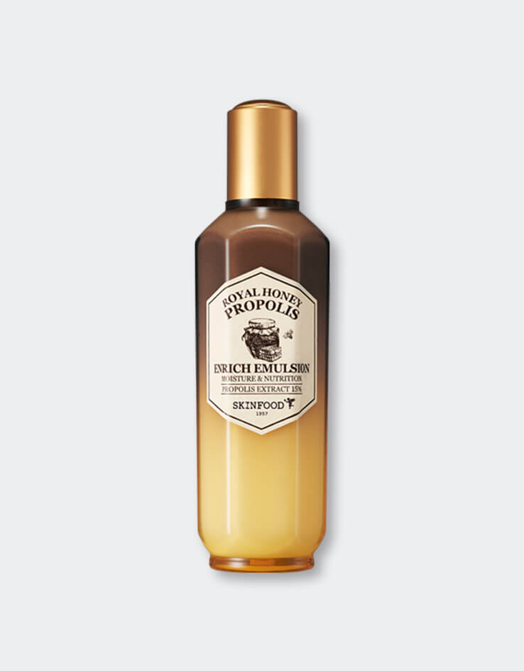 韓國 SkinFood Royal Honey Propolis Rich Emulsion 皇室黑蜂膠潤澤乳液 – 160ml