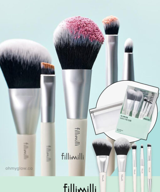 25年新升級＼高CP 💛長期熱賣／韓國 FilliMilli Mini Makeup Brush Set 迷你化妝掃5件組連收納袋套裝