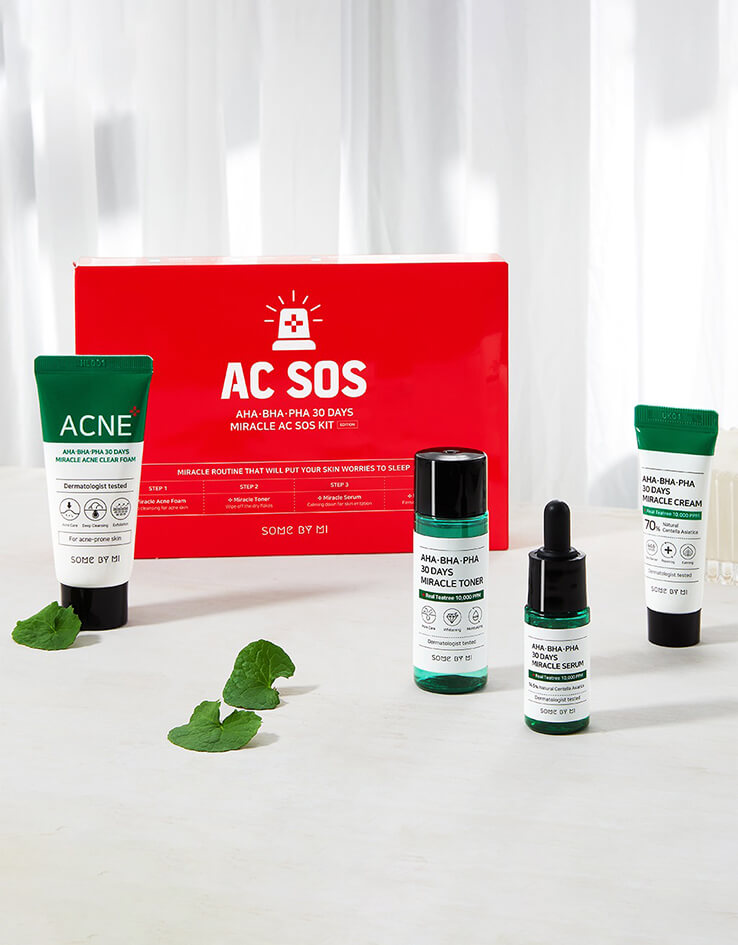 Some By Mi Aha, Bha, Pha 30 Days Miracle AC SOS Kit – 4pcs