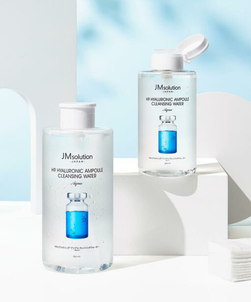 韓國 JM Solution H9 Hyaluronic Ampoule Cleansing Water Aqua 9倍透明質酸保濕低敏免沖式卸妝水- 大容量500ml