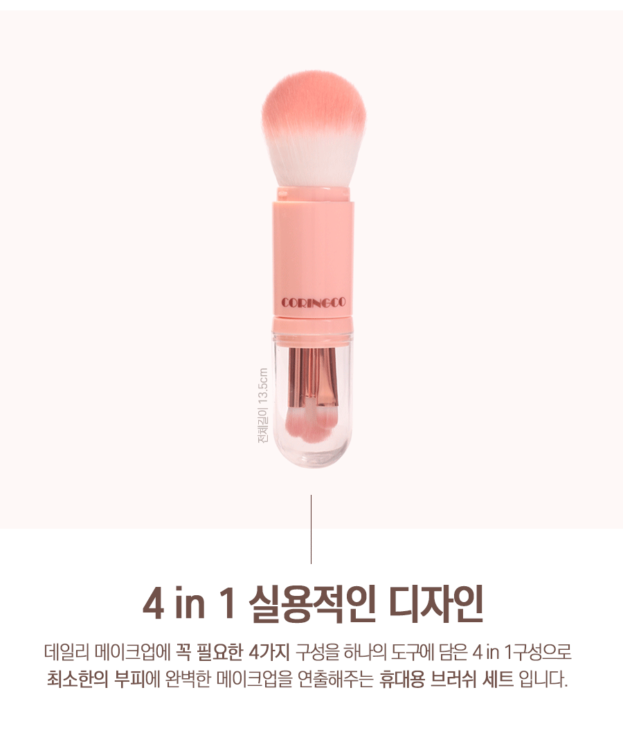 韓國 CORINGCO Cotton Candy Capsule Brush Set 4pcs 綿化糖膠囊4合1多功能便攜實用掃套裝