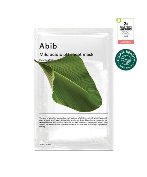 韓國 Abib Mild Acidic PH Sheet Mask Heartleaf Fit 弱酸性💚去痘緩敏魚腥草面膜 一盒10片