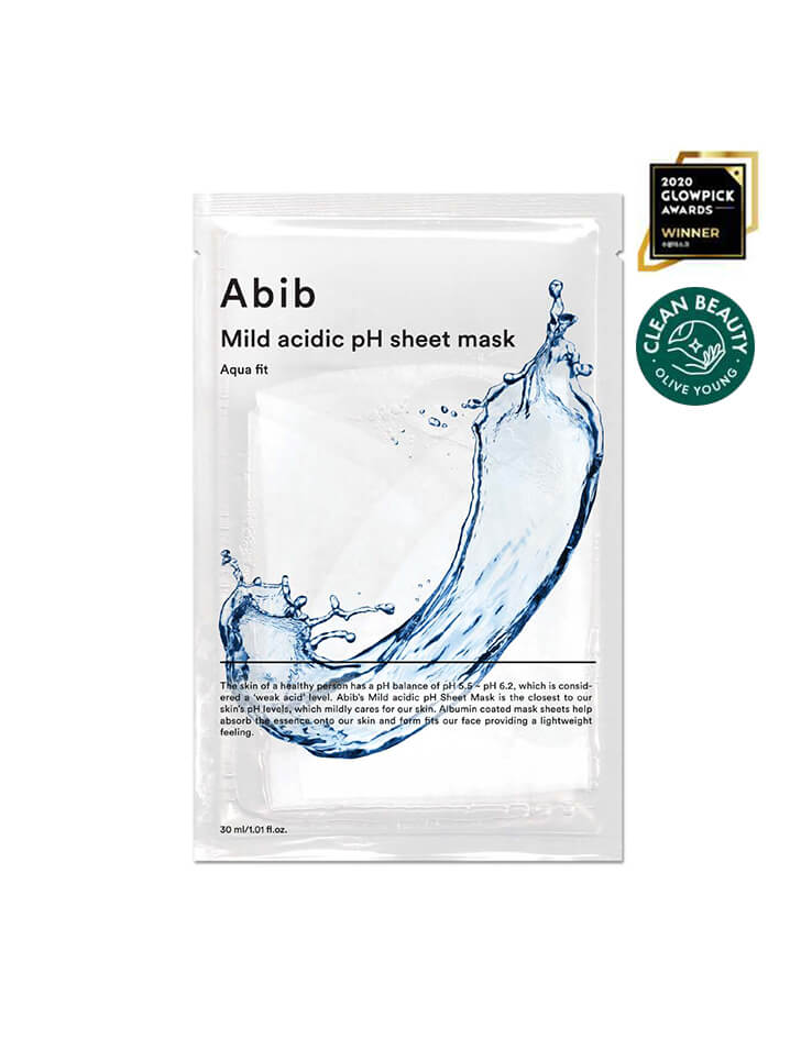 韓國 Abib Mild Acidic PH Sheet Mask Aqua Fit 弱酸性💧水解膠原補水保濕面膜 一盒10片