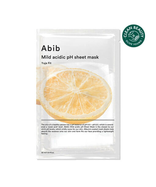 韓國 abib Mild Acidic PH Sheet Mask Yuja Fit 弱酸性🍊清爽抗氧化VC柚子面膜 一盒10片