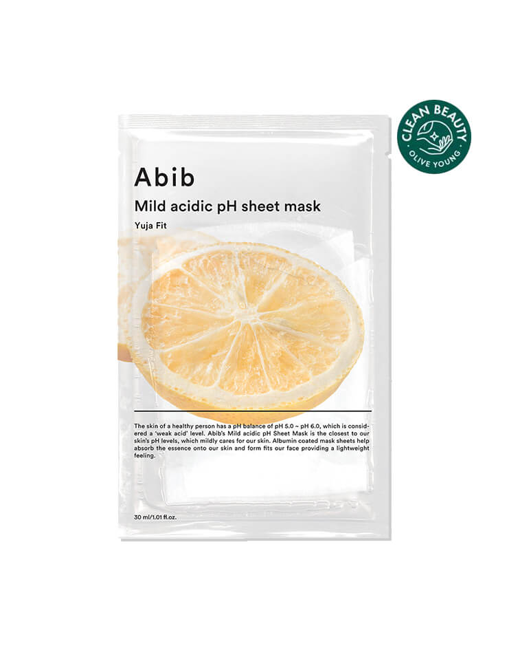 韓國 abib Mild Acidic PH Sheet Mask Yuja Fit 弱酸性🍊清爽抗氧化VC柚子面膜 一盒10片