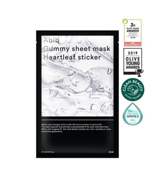 韓國 Abib Gummy Sheet Mask Heartleaf Sticker 香口膠魚腥草面膜 一盒10片