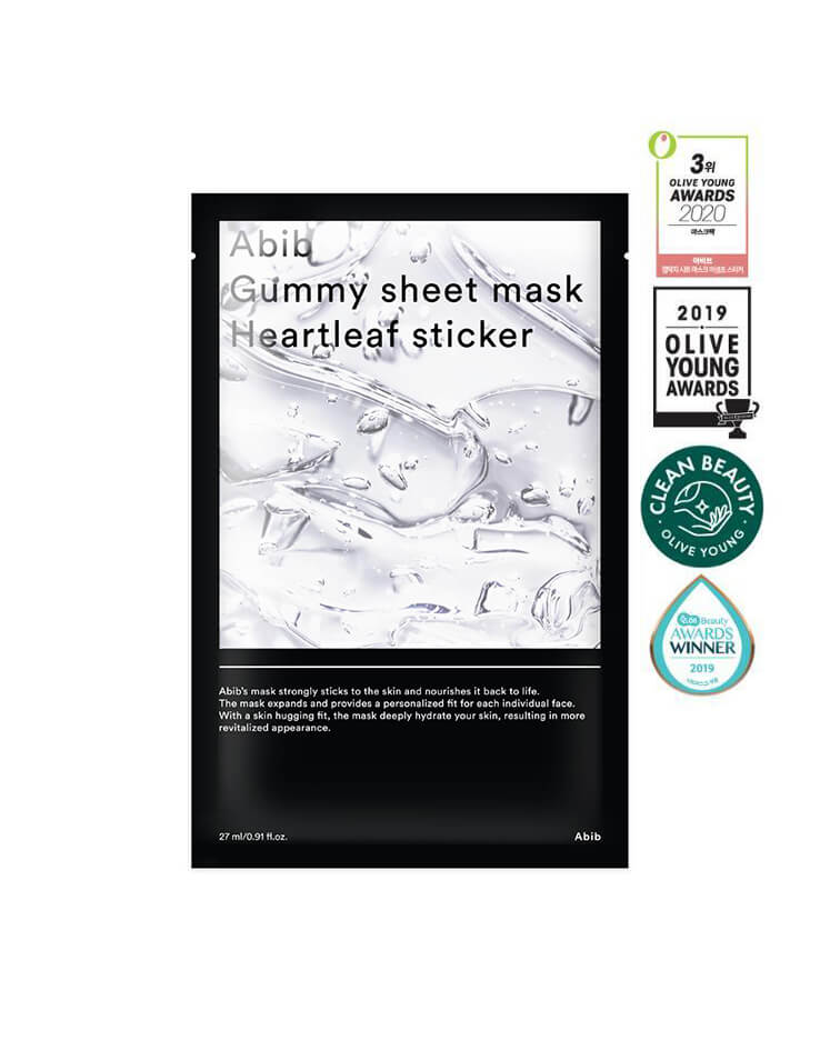 韓國 Abib Gummy Sheet Mask Heartleaf Sticker 香口膠魚腥草面膜 一盒10片