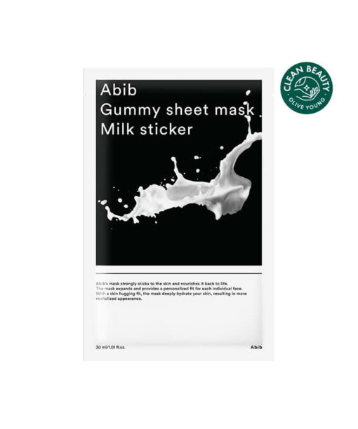 韓國 Abib Gummy Sheet Mask Milk Sticker 香口膠牛奶保濕美白面膜 一盒10片