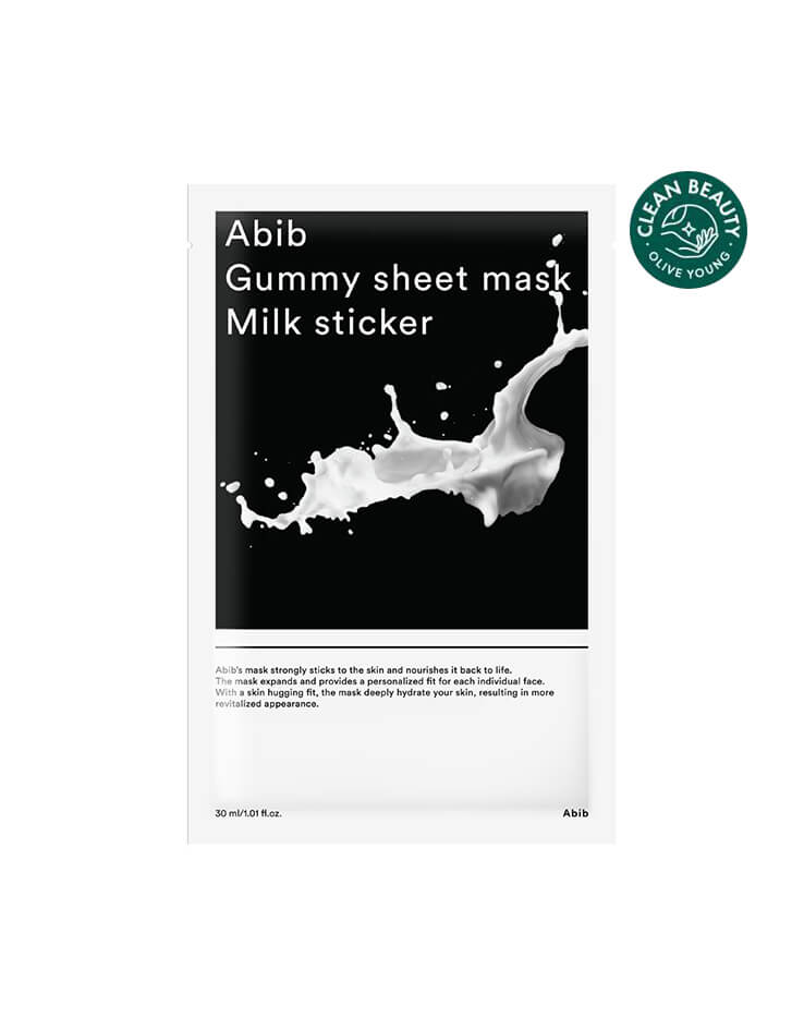 韓國 Abib Gummy Sheet Mask Milk Sticker 香口膠牛奶保濕美白面膜 一盒10片