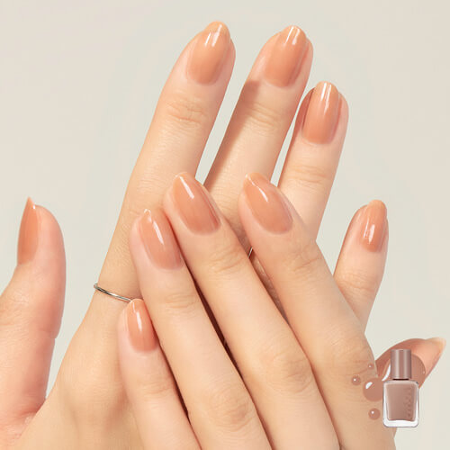 韓國 Romand Mood Pebble Nail #Muteral Nude Series 持久水亮光滑鵝卵石指甲油 – #19 BARE PEACH