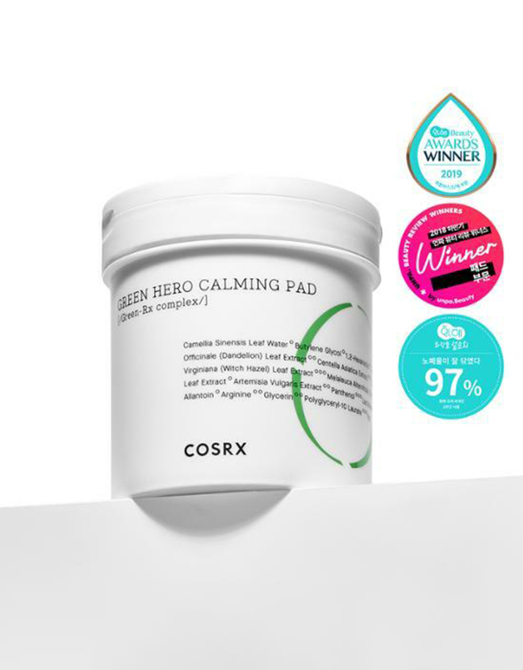 【最新升級版】韓國國民級棉片 COSRX One Step Green Hero Calming Pad 一步綠色鎮靜舒緩理膚棉片 - 70 Pads