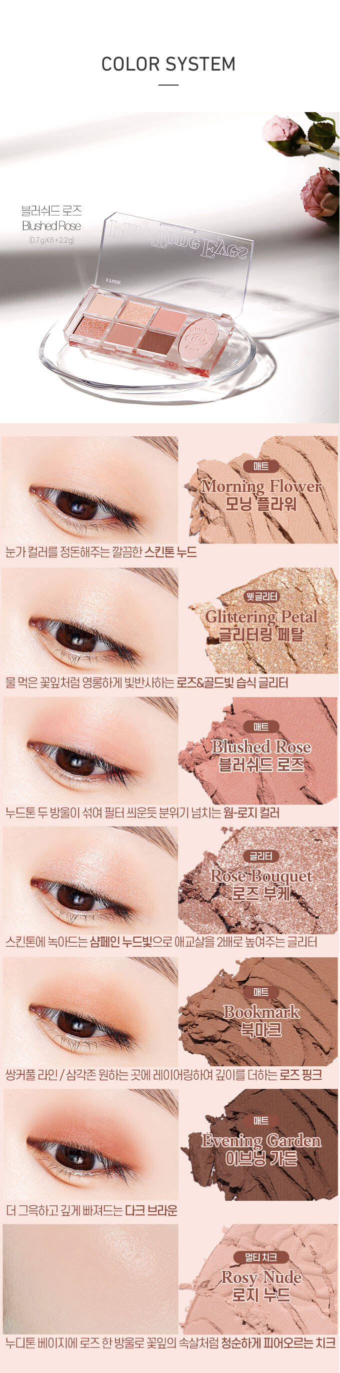 韓國 Etude Play Tone Eye Palette 7色眼影胭脂多功能妝容綜合盤 - Blushed Rose