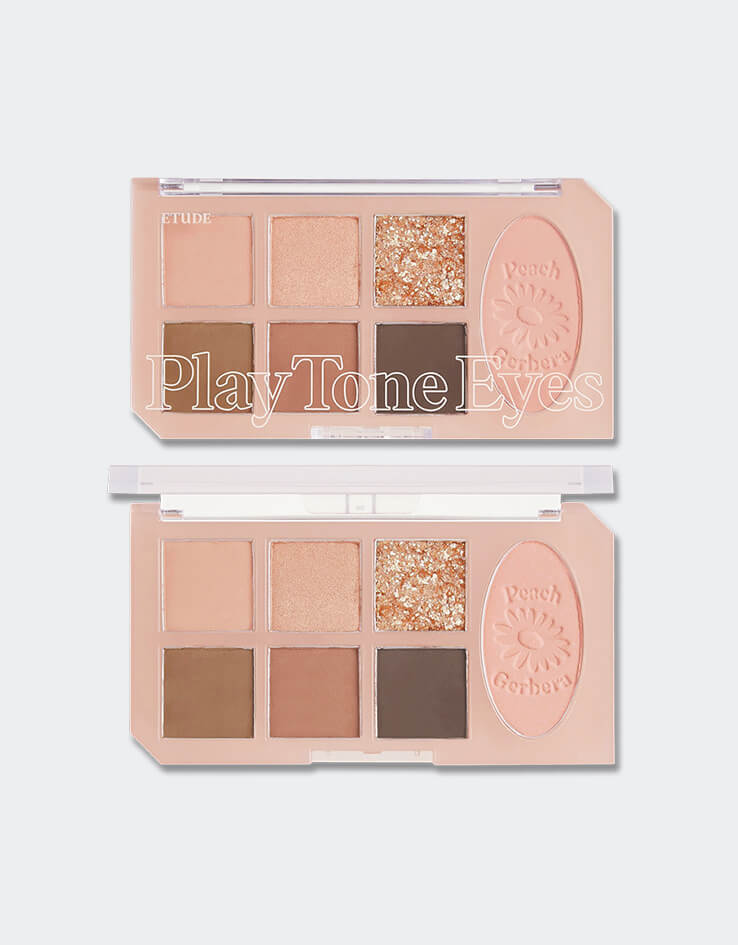 韓國 Etude Play Tone Eye Palette 7色眼影妝容綜合盤 - 🍑 Peach Gerbera 活力桃色