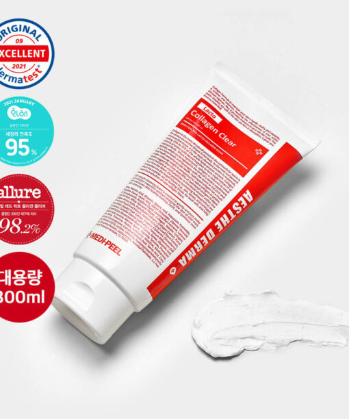 韓國 Medi Peel Red Lacto Collagen Clear 氨基酸保濕泡泡膠原蛋白嬰兒毛孔洗面奶 - 300ml