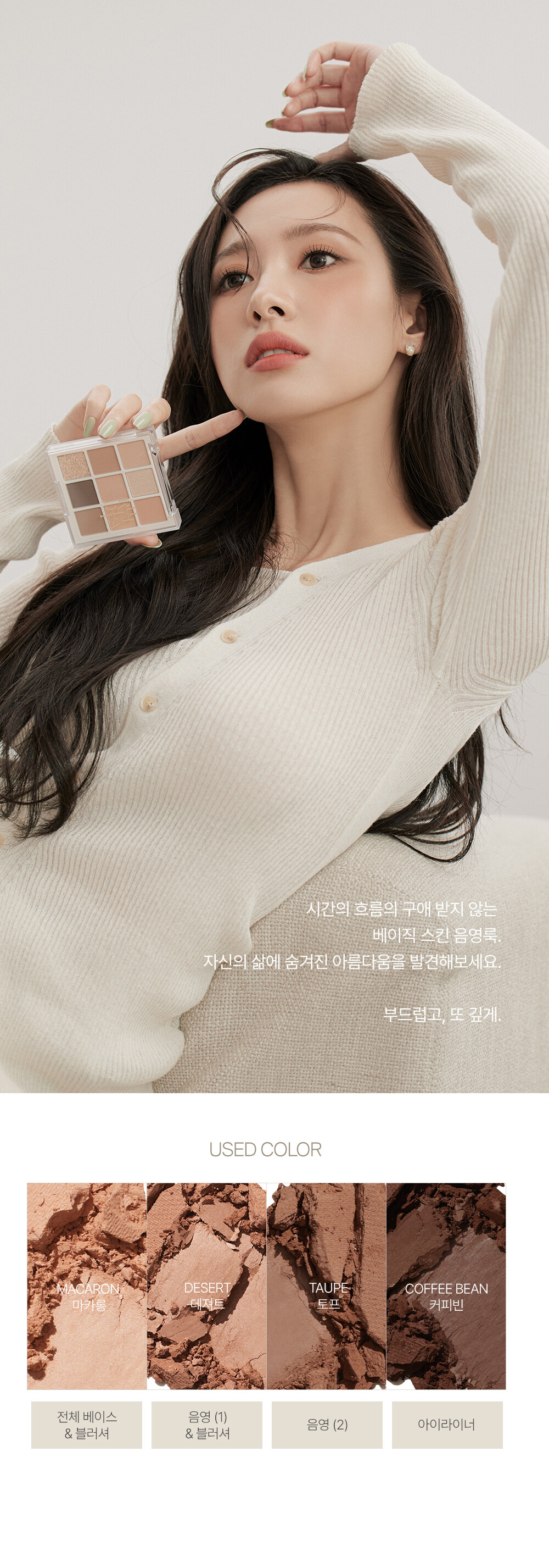 最新回歸版!【🎁送迷你雙頭眼影掃】韓國小眾品牌 RULIDIA Multi-Use Shadow Palette 基礎實用多用途大地色系10色眼影盤 - #01 BASIC