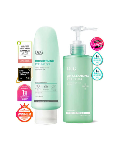 【年度🏆促銷組合】Dr. G Brightening Peeling Gel + pH Cleansing Gel Foam 皇牌煥白去角質保濕啫喱＋弱酸植物潔面凝膠