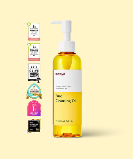 韓國 Olive Young 連續3年冠軍！manyo Pure Cleansing Oil 純淨卸妝潔面油